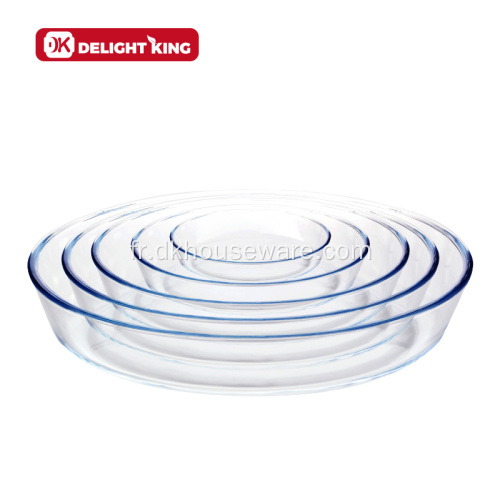 Plat de cuisson ovale en verre borosilicaté personnalisé